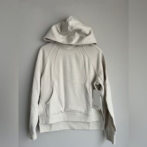NWT White Lululemon Scuba Hoodie / Oversized Side-Slit Hoodie - Bone - Size XS/S